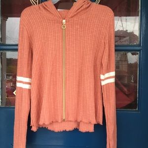 🎈🎈2 for $20 Crop Tank & Hoodie ribbed set NWT Light weight Jr L or Women’s XS/S